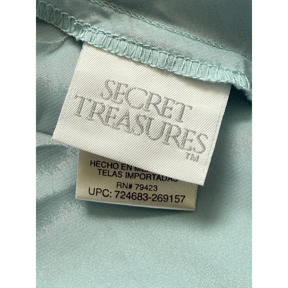 Y2K Secret Treasures Women’s Satin Slip Dress Nightgown Blue L Spaghetti Straps - Picture 11 of 13